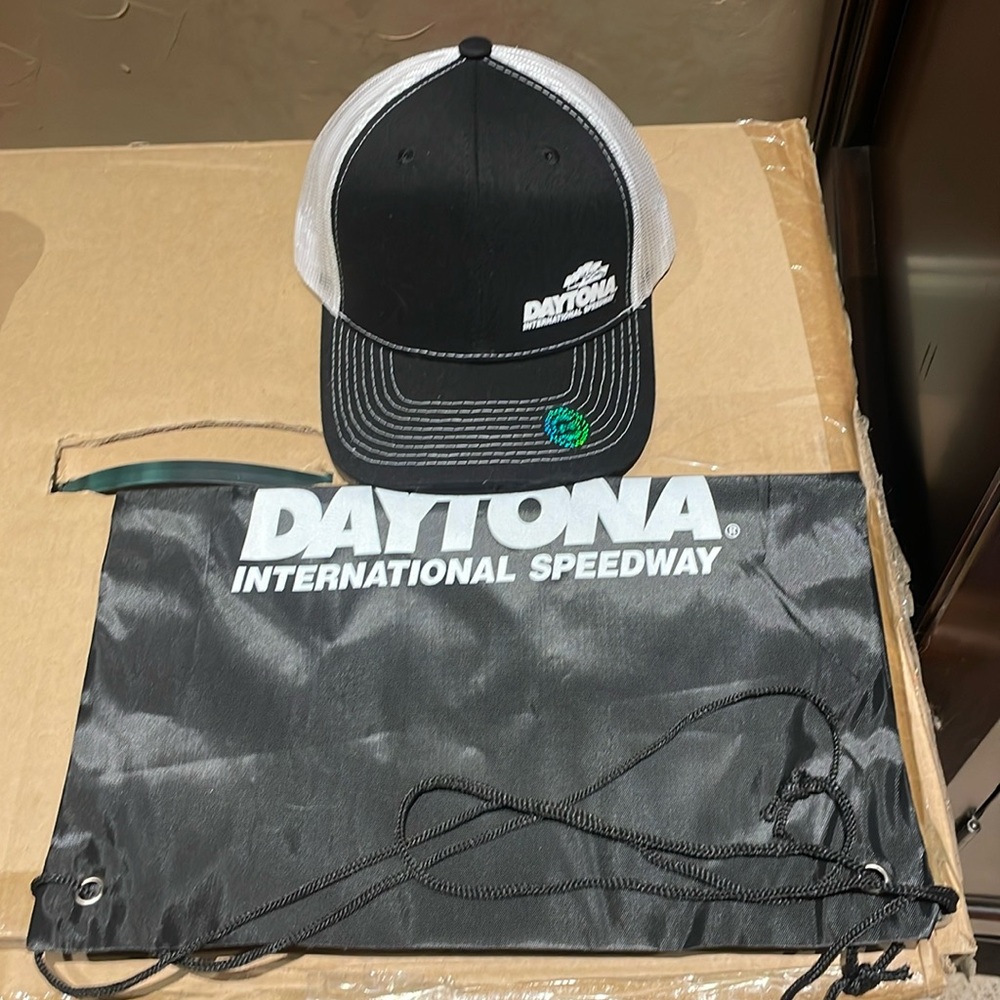 Daytona international speedway adjustable hat and backpack bag